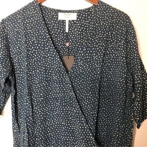 One Teaspoon Starry Night Wrap Mini Dress Tiny Polka Dots Navy Blue White Small